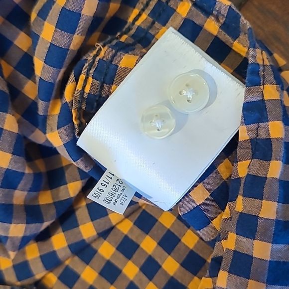 American Eagle Classic Fit Button Up Front Shirt Checkered Long Sleeve Collar - Picture 14 of 16